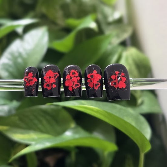 Confetti Hearts In Black